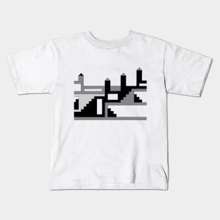 Simple Castle in Black and White Kids T-Shirt